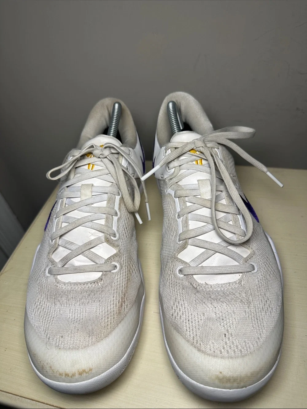 Nike Kobe 8 Protro Lakers Home White with purple Low-Top basketball Sneakers